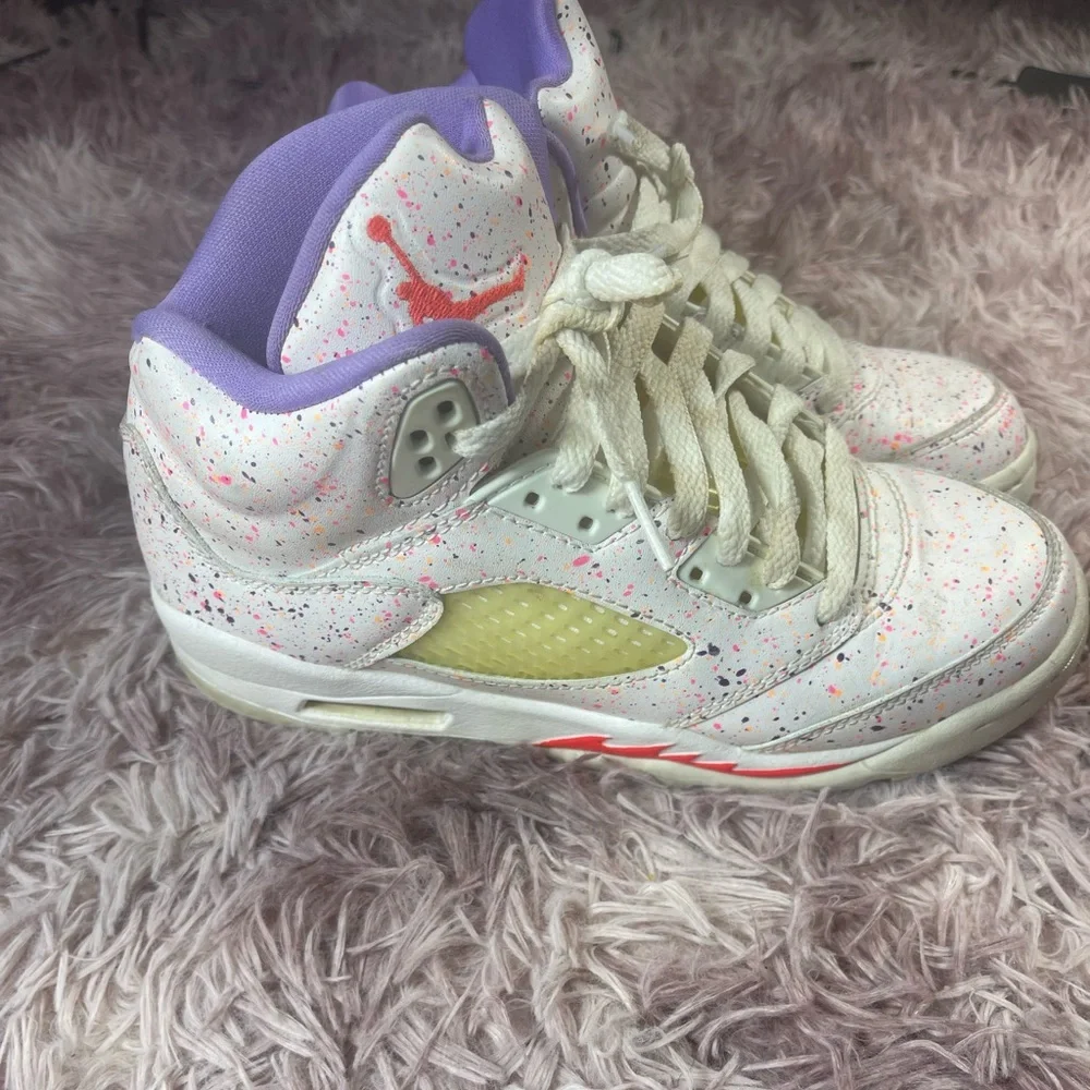 Nike Air Jordan 5 Retro GS‎ Easter Shoes White / Multi CT1605-100 Size 4 Y